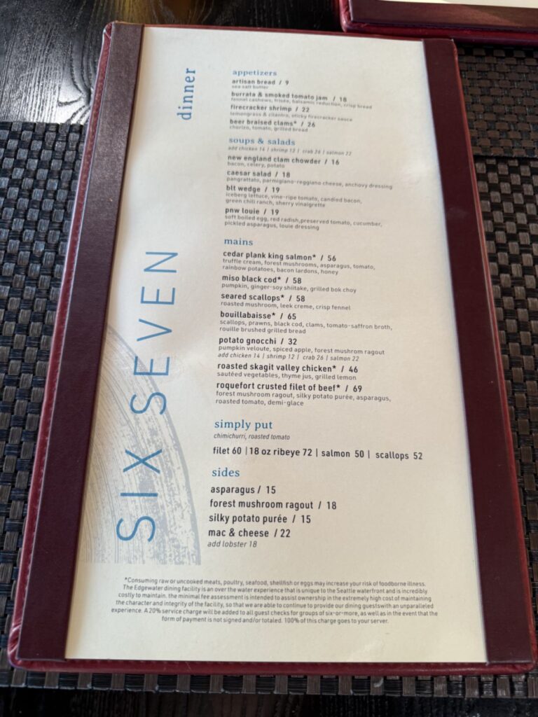 Six Seven Restaurant Menu 3