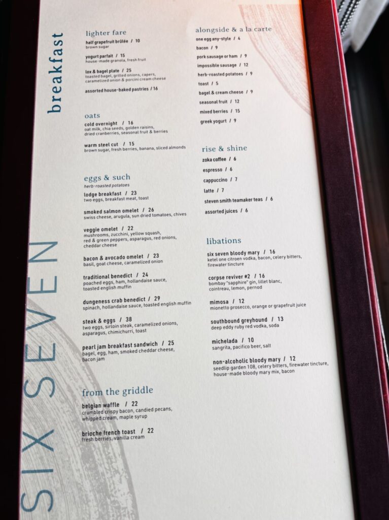 Six Seven Restaurant Menu 5