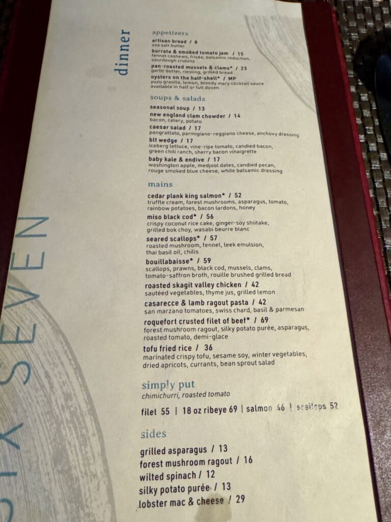 Six Seven Restaurant Menu 6