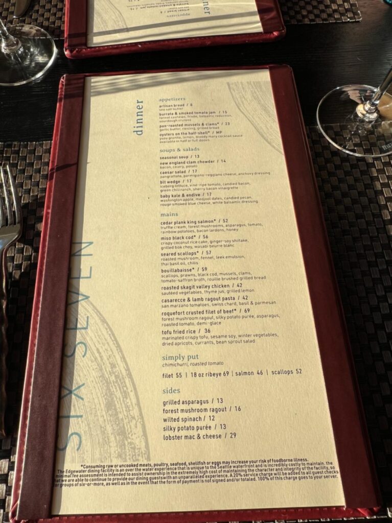 Six Seven Restaurant Menu 8